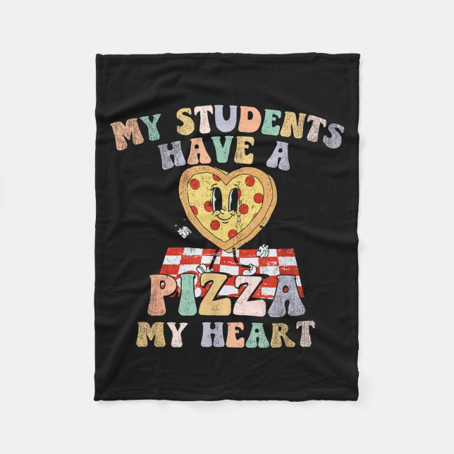 My Students Have A Zza-my-heart Valentines Day Tea Fleece Blanket (Front)