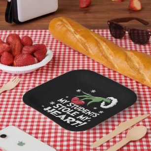 My Students Stole My Heart Xmas Christmas Teacher Paper Plates