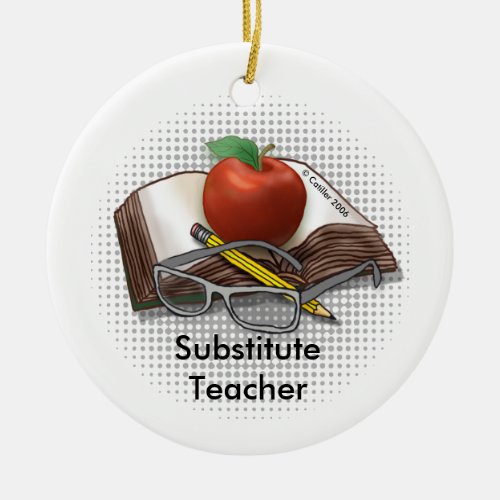 My Substitute Teacher custom name Ornament 