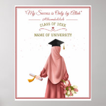 "My Success is Only by Allah" Graduating Girl