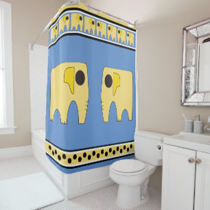 My Sunny Yellow Elephants Shower Curtain