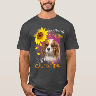 My Sunshine Charles Spaniel Dog With Sunflowers Pr T-Shirt