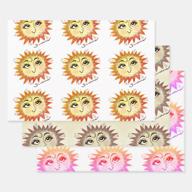 My Sunshine Fun Illustration Sun Wrapping Paper (Set)