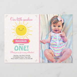 My sunshine Little sunshine birthday invitation