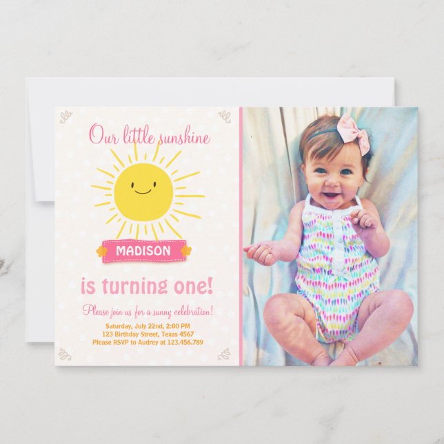 My sunshine Little sunshine birthday invitation (Front)