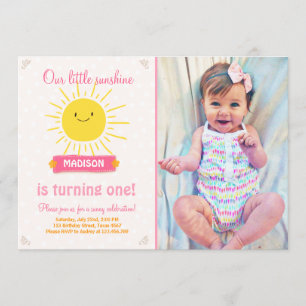 My sunshine Little sunshine birthday invitation