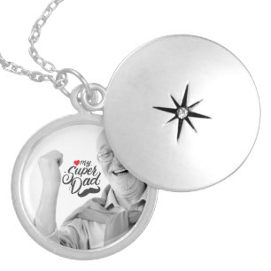 My Super Dad, Happy Father's Day, Daddy Photo Locket Necklace