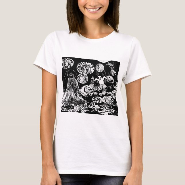 My super haloween (Black and White Art) T-Shirt (Front)