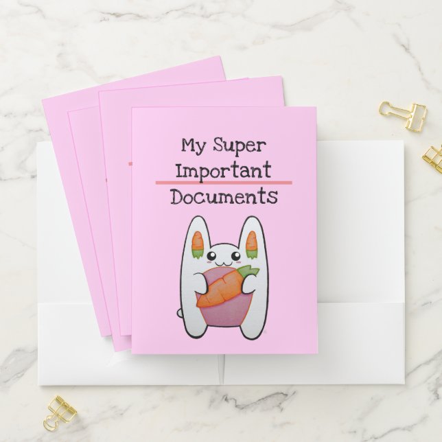 My Super Important Documents, Kawaii Bunny Pocket Folder (In Situ)