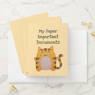 My Super Important Documents, Kawaii Tiger Pocket Folder