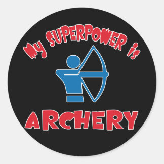 My Superpower is Archery Classic Round Sticker