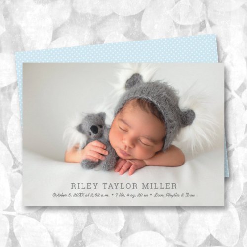 My Sweet Baby Boy Photo Birth Announcements