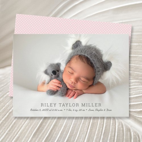 My Sweet Baby Girl Photo Birth Announcements