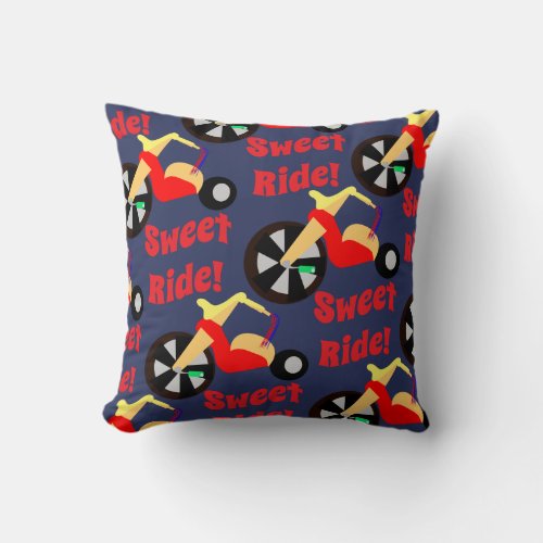 My Sweet Ride Pattern Throw Pillow