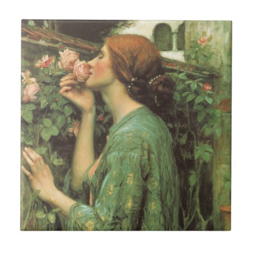 My Sweet Rose or Soul of the Rose by Waterhouse Ceramic Tile