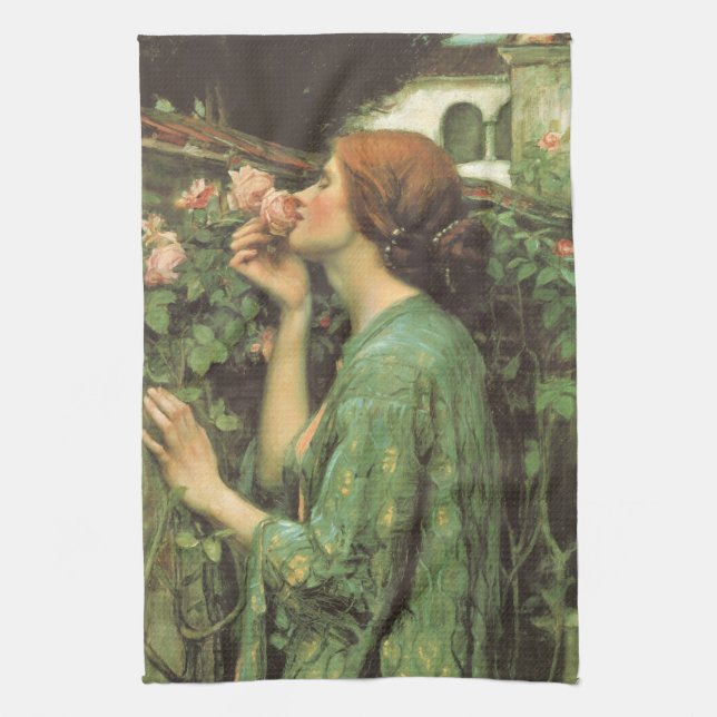 My Sweet Rose, or Soul of the Rose by Waterhouse Kitchen Towel (Vertical)