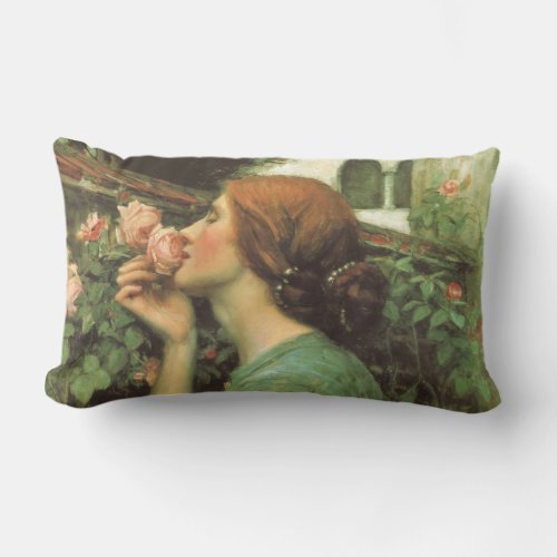 My Sweet Rose or Soul of the Rose by Waterhouse Lumbar Pillow