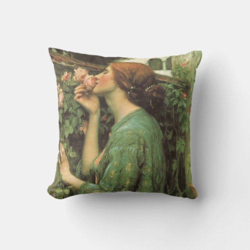 My Sweet Rose or Soul of the Rose by Waterhouse Throw Pillow