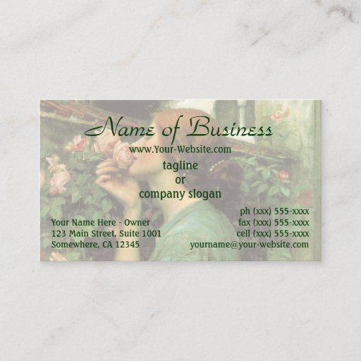 Customizable My Sweet Rose (Soul of the Rose) by Waterhouse Business Card Template