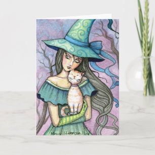 My Sweet Tabby Witch Cat Card Notecard