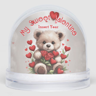 My Sweet Valentine Teddy Bear Keepsake Snow Globe