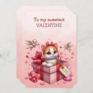 My Sweetest Valentine Kitten In a Box Holiday Card