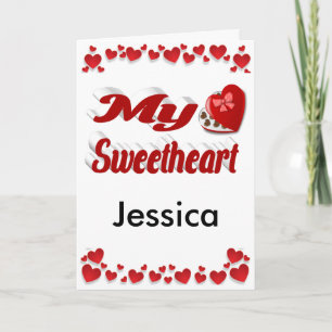 My Sweetheart Custom red Valentines Day Card