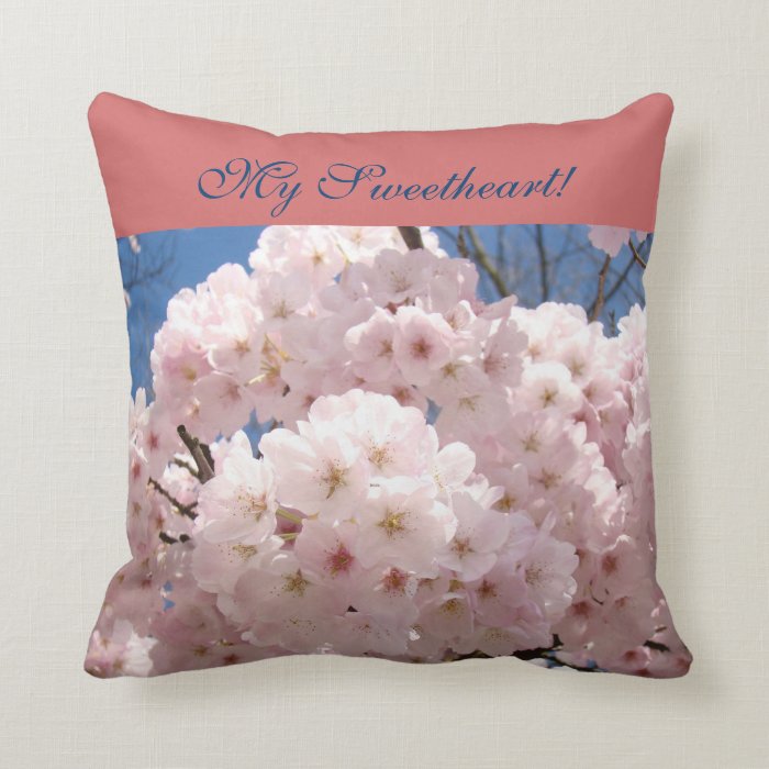 My Sweetheart pillows Pink Fluffy Spring Blossoms