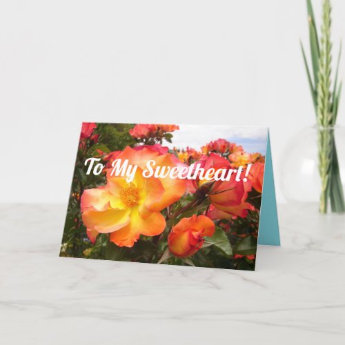 My Sweetheart Roses floral Flowers Birthday Card