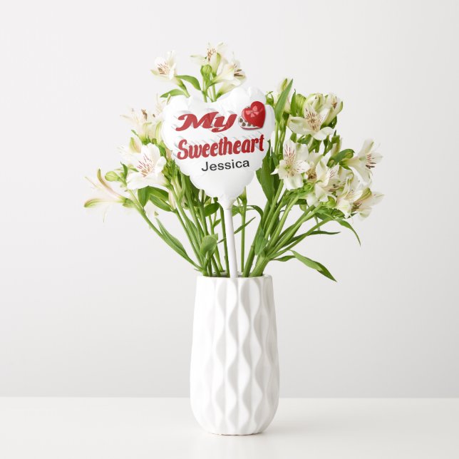 My Sweetheart Valentines Day Personalized red  Balloon (Vase)