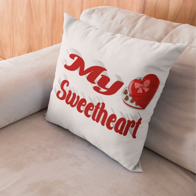 My Sweetheart Valentines Day  Throw Pillow (Creator Uploaded)