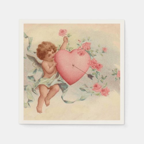 My sweetheart vintage Valentine cupid Napkins