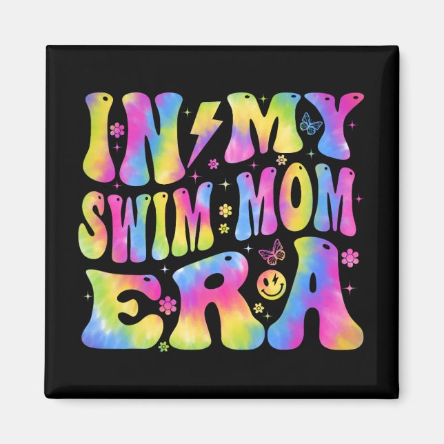 My Swim Mom Era Funny Swimmers Swimming Coach Moth Magnet (Front)