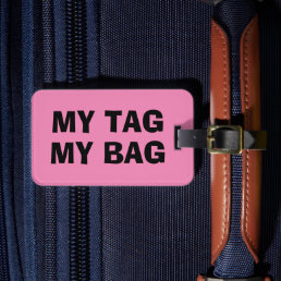 My tag My bag | Funny pink luggage label for women