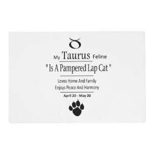 My Taurus Feline Zodiac Cat Feeding Mat