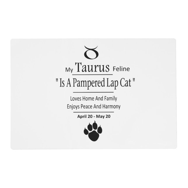 My Taurus Feline Zodiac Cat Feeding Mat (Front)