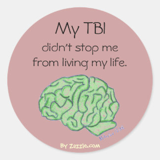 "My TBI didn't stop me" sticker