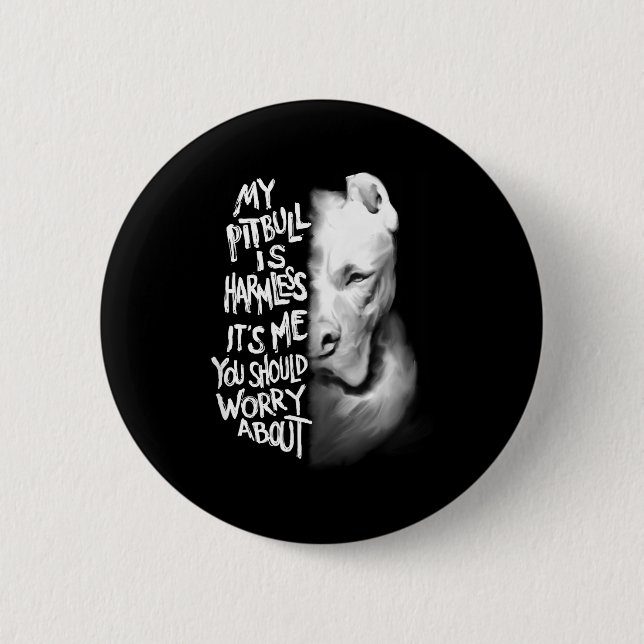 My Tbull Is Harmless Quote Dog Items Owner Small  Button (Front)