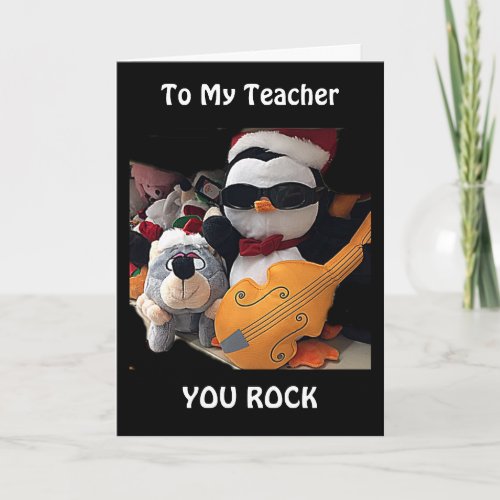 MY TEACHER_H0PE Y0UR CHRITMAS R0CKS_YOU ROCK TOO HOLIDAY CARD