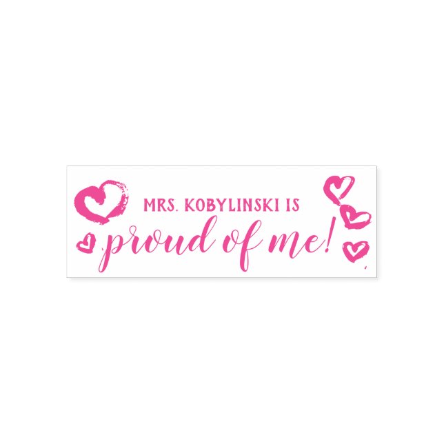 my teacher is proud of me teacher stamp- CUTE Self-inking Stamp (Design)
