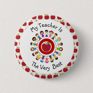 My Teacher Is The Very Best Button Pin
