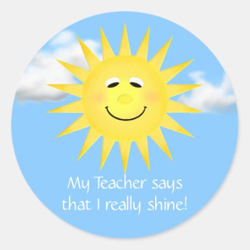 My Teacher Says I Really Shine Stickers