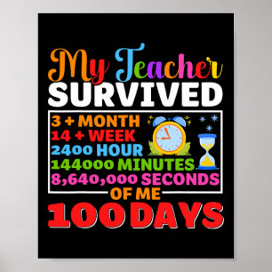 My Teacher Survive 100 Days of Me Fun 100 Day Of S Poster