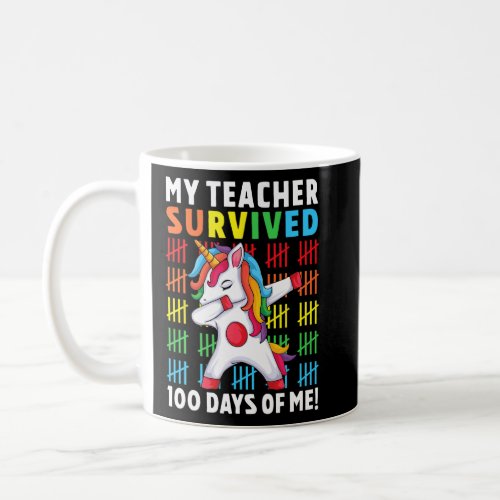 My Teacher Survived 100 Days Of Me 100th Day Of Sc Coffee Mug