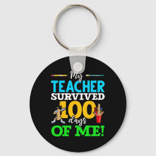 My Teacher Survived 100 Days Of Me Dab 100 Days Of Keychain