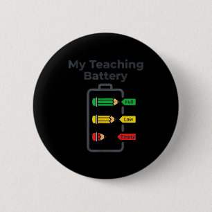 My teaching battery funny social meter line art button