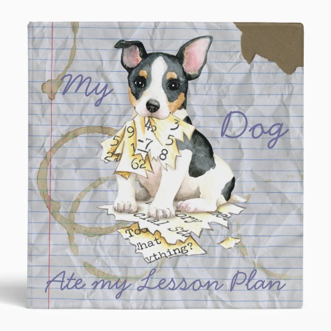 My Teddy Roosevelt Terrier Ate My Lesson Plan 3 Ring Binder (Front)