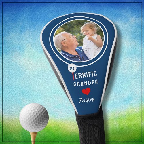 My Terrific Grandpa Personalized Golfer Photo Golf Head Cover