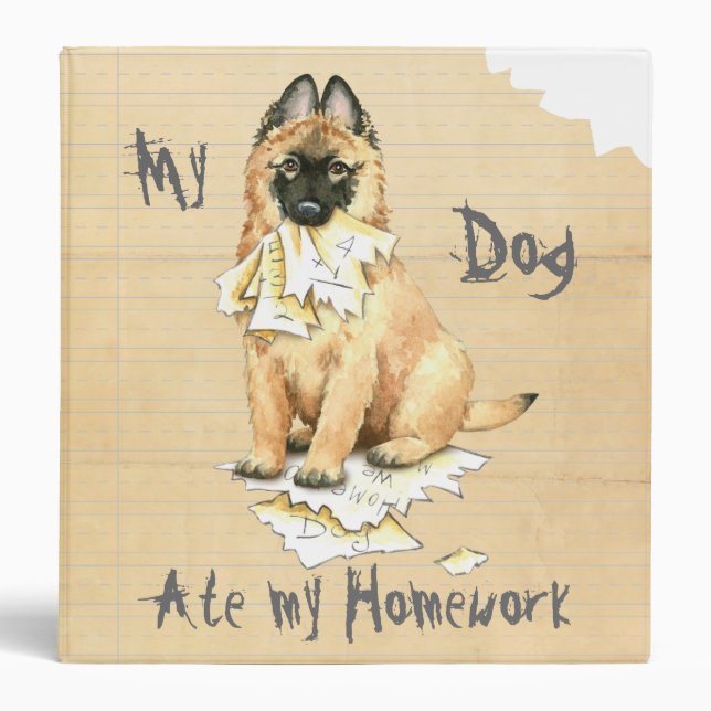 My Tervuren Ate My Homework 3 Ring Binder (Front)