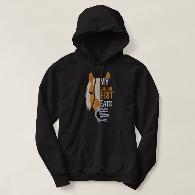 My Therapist eats Hay - Haflinger Horse  Hoodie (Design Front)